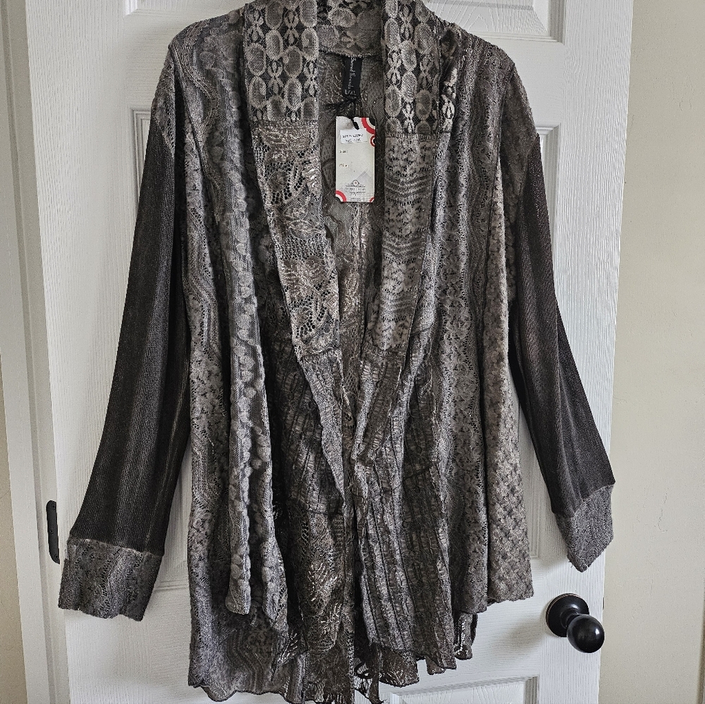Sacred Threads Gray Textured Women's Cover Up